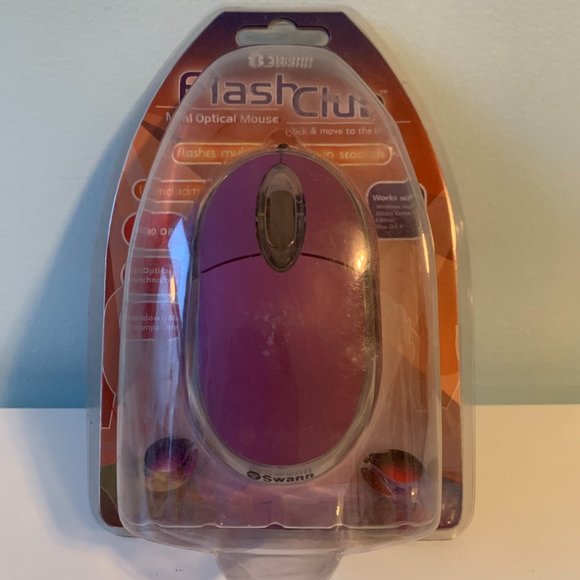Swann Flash Club Computer Mouse with Flashing Lights - Purple - Picture 1 of 3